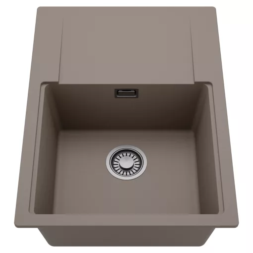 HD Onyx Tortora 68-XL egymedencés mosogatótálca, csepegtetőtálcával, tortora színben