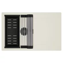 HD Onyx White 78 egymedencés mosogatótálca szett, acél csepegtetőráccsal és matt fekete kosárral, csepegtetőtálcával, tört fehér színben, matt fekete leeresztő szifonnal