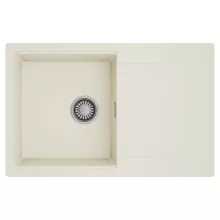 HD Onyx White 78 egymedencés mosogatótálca, csepegtetőtálcával, tört fehér színben