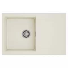   HD Onyx White 78 egymedencés mosogatótálca, csepegtetőtálcával, tört fehér színben