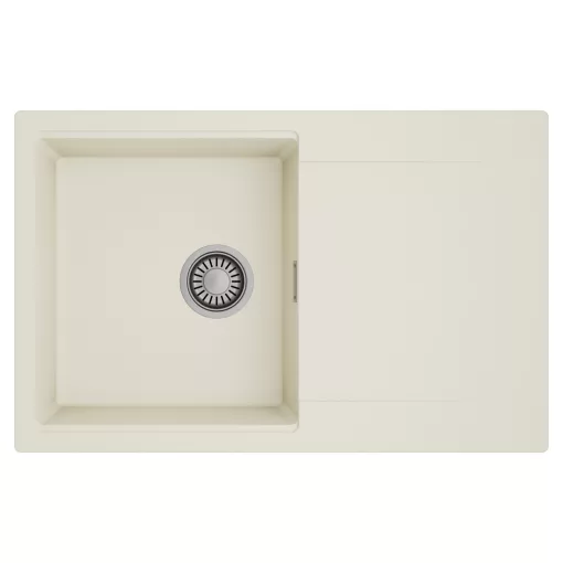 HD Onyx White 78 egymedencés mosogatótálca, csepegtetőtálcával, tört fehér színben