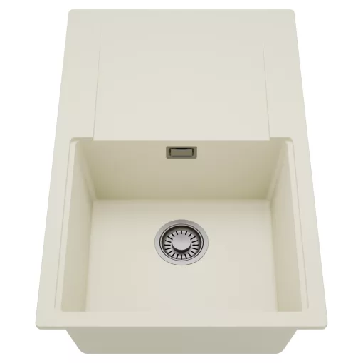 HD Onyx White 78 egymedencés mosogatótálca, csepegtetőtálcával, tört fehér színben