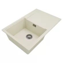 HD Onyx White 78 egymedencés mosogatótálca, csepegtetőtálcával, tört fehér színben