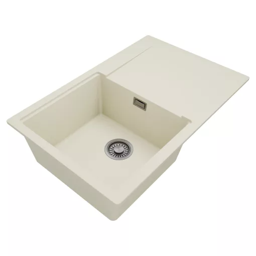 HD Onyx White 78 egymedencés mosogatótálca, csepegtetőtálcával, tört fehér színben