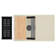 HD Onyx Beige 78 egymedencés gránit mosogatótálca szett, csepegtetőtálcával, vágódeszkával, acél csepegtetőráccsal és matt fekete kosárral, soft bézs színben, matt fekete leeresztő szifonnal