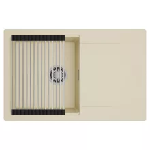 HD Onyx Beige 78 egymedencés mosogatótálca szett, acél csepegtetőráccsal, csepegtetőtálcával, soft bézs színben