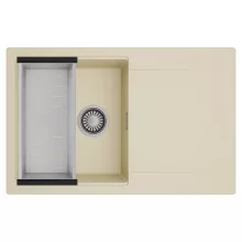 HD Onyx Beige 78 egymedencés mosogatótálca szett, acél csepegtetőkosárral, csepegtetőtálcával, soft bézs színben