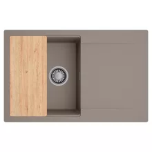 HD Onyx Tortora 78 egymedencés gránit mosogatótálca, vágódeszkával, tortora színben