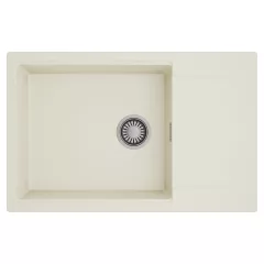   HD Onyx White 78-XL egymedencés mosogatótálca, csepegtetőtálcával, tört fehér színben