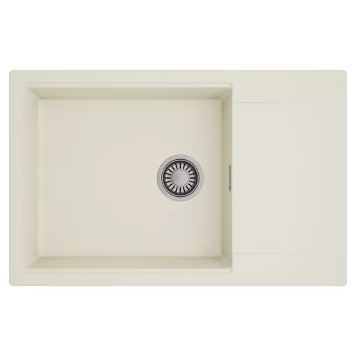 HD Onyx White 78-XL egymedencés mosogatótálca, csepegtetőtálcával, tört fehér színben