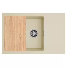 HD Onyx Beige 78-XL egymedencés gránit mosogatótálca, vágódeszkával, soft bézs színben