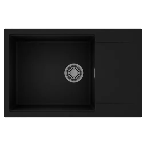 HD Onyx Black 78-XL egymedencés mosogatótálca, csepegtetőtálcával, matt fekete színben