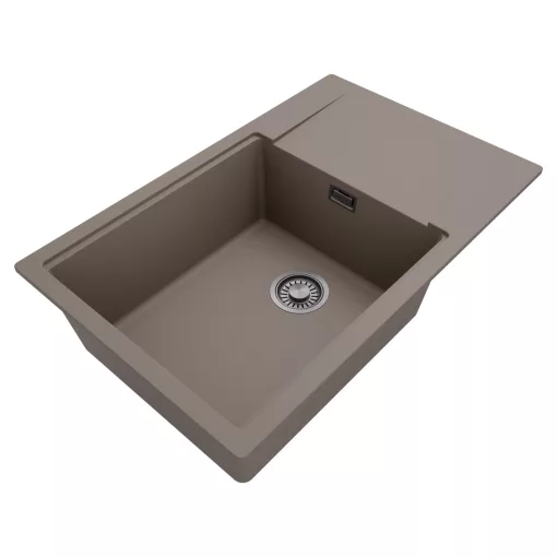 HD Onyx Tortora 78-XL egymedencés mosogatótálca, csepegtetőtálcával, tortora színben