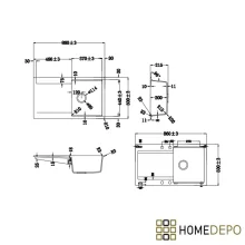 HD Onyx White 86 egymedencés gránit mosogatótálca szett, vágódeszkával, csepegtetőtálcával, vágódeszkával, matt fekete csepegtetőráccsal, tört fehér színben, szálcsiszolt arany leeresztő szifonnal