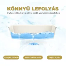 HD Onyx White 86 egymedencés gránit mosogatótálca szett, vágódeszkával, csepegtetőtálcával, vágódeszkával, matt fekete csepegtetőráccsal és krómozott kosárral, tört fehér színben, matt fekete leeresztő szifonnal