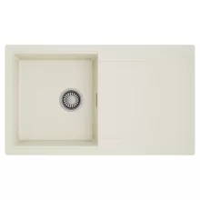 HD Onyx White 86 egymedencés mosogatótálca, csepegtetőtálcával, tört fehér színben