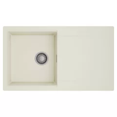   HD Onyx White 86 egymedencés mosogatótálca, csepegtetőtálcával, tört fehér színben