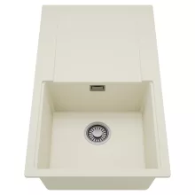 HD Onyx White 86 egymedencés mosogatótálca, csepegtetőtálcával, tört fehér színben