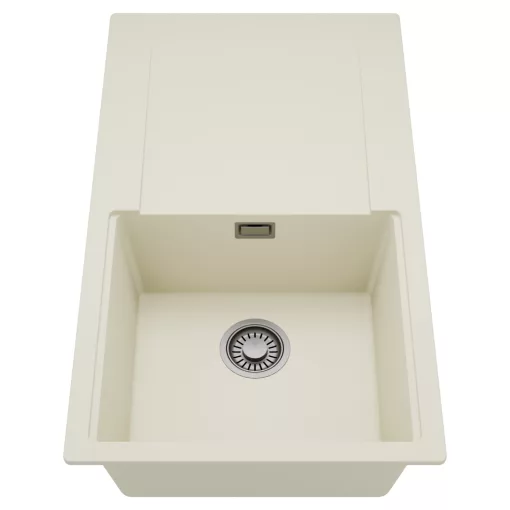 HD Onyx White 86 egymedencés mosogatótálca, csepegtetőtálcával, tört fehér színben