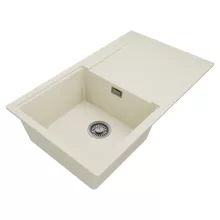 HD Onyx White 86 egymedencés mosogatótálca, csepegtetőtálcával, tört fehér színben