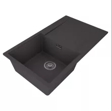 HD Onyx Antracit 86 egymedencés gránit mosogatótálca, vágódeszkával, matt antracit színben