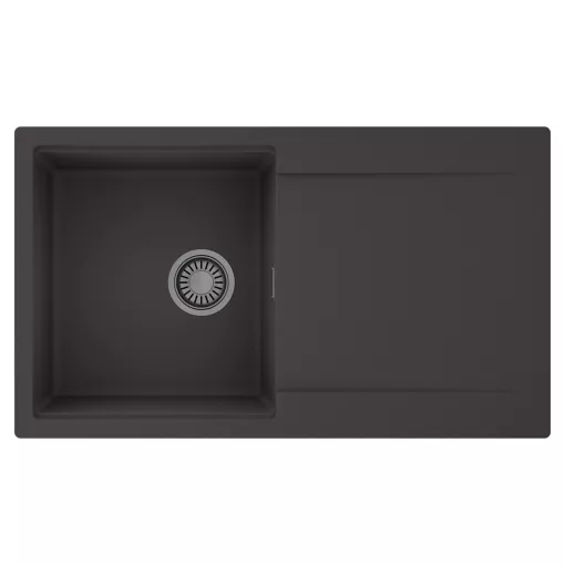 HD Onyx Antracit 86 egymedencés mosogatótálca, csepegtetőtálcával, matt antracit színben