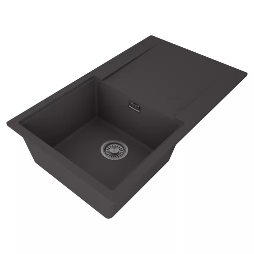 HD Onyx Antracit 86 egymedencés mosogatótálca, csepegtetőtálcával, matt antracit színben