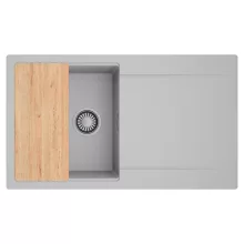 HD Onyx Grey 86 egymedencés gránit mosogatótálca, vágódeszkával, alpesi szürke színben