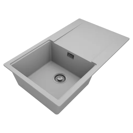 HD Onyx Grey 86 egymedencés gránit mosogatótálca, vágódeszkával, alpesi szürke színben