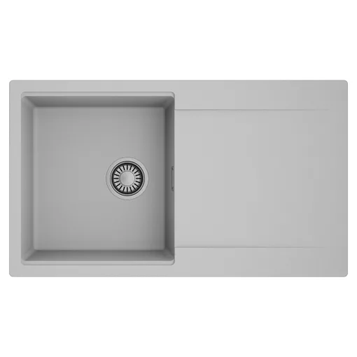 HD Onyx Grey 86 egymedencés mosogatótálca, csepegtetőtálcával, alpesi szürke színben