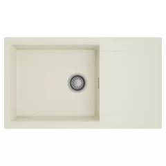   HD Onyx White 86-XL egymedencés mosogatótálca, csepegtetőtálcával, tört fehér színben