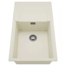 HD Onyx White 86-XL egymedencés mosogatótálca, csepegtetőtálcával, tört fehér színben