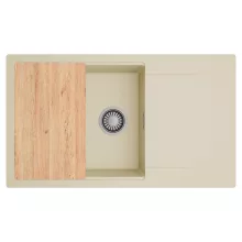 HD Onyx Beige 86-XL egymedencés gránit mosogatótálca, vágódeszkával, soft bézs színben
