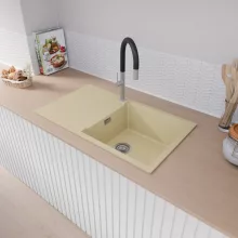 HD Onyx Beige 86-XL egymedencés mosogatótálca, csepegtetőtálcával, soft bézs színben