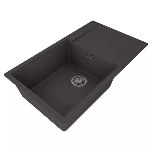 HD Onyx Antracit 86-XL egymedencés mosogatótálca, csepegtetőtálcával, matt antracit színben