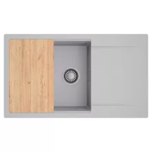 HD Onyx Grey 86-XL egymedencés gránit mosogatótálca, vágódeszkával, alpesi szürke színben