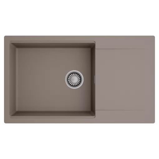 HD Onyx Tortora 86-XL egymedencés mosogatótálca, csepegtetőtálcával, tortora színben