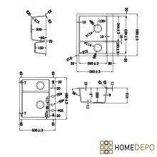 HD Aspen Beige 58 kétmedencés gránit mosogatótálca szett, vágódeszkával, matt fekete csepegtetőráccsal és kosárral, soft bézs színben, szálcsiszolt arany leeresztő szifonnal