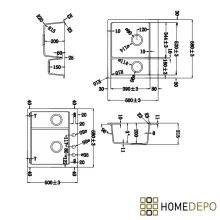 HD Aspen Beige 58 kétmedencés gránit mosogatótálca szett, vágódeszkával, matt fekete csepegtetőkosárral, soft bézs színben, szálcsiszolt arany leeresztő szifonnal