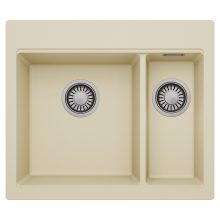 HD Aspen Beige 58 kétmedencés gránit mosogatótálca, soft bézs színben