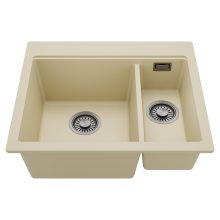 HD Aspen Beige 58 kétmedencés gránit mosogatótálca, soft bézs színben