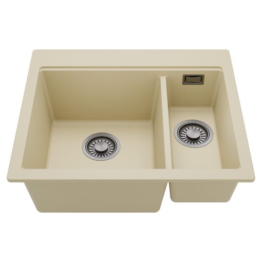 HD Aspen Beige 58 kétmedencés gránit mosogatótálca, soft bézs színben