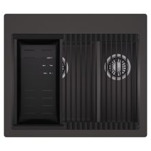 HD Aspen Antracit 58 kétmedencés gránit mosogatótálca szett, matt fekete csepegtetőráccsal és kosárral, matt antracit színben, szálcsiszolt króm leeresztő szifonnal