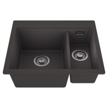 HD Aspen Antracit 58 kétmedencés gránit mosogatótálca, matt antracit színben