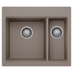   HD Aspen Tortora 58 kétmedencés gránit mosogatótálca, tortora színben