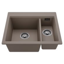 HD Aspen Tortora 58 kétmedencés gránit mosogatótálca, tortora színben