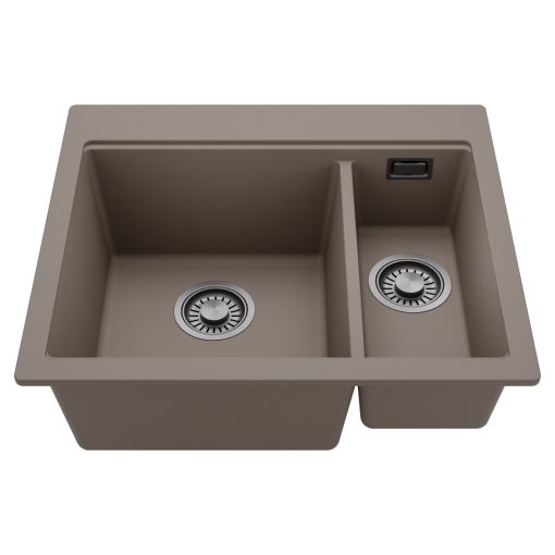 HD Aspen Tortora 58 kétmedencés gránit mosogatótálca, tortora színben