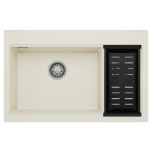 HD Aspen White 78 kétmedencés gránit mosogatótálca szett, matt fekete csepegtetőkosárral, tört fehér színben