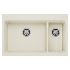   HD Aspen White 78 kétmedencés gránit mosogatótálca, tört fehér színben