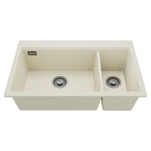 HD Aspen White 78 kétmedencés gránit mosogatótálca, tört fehér színben